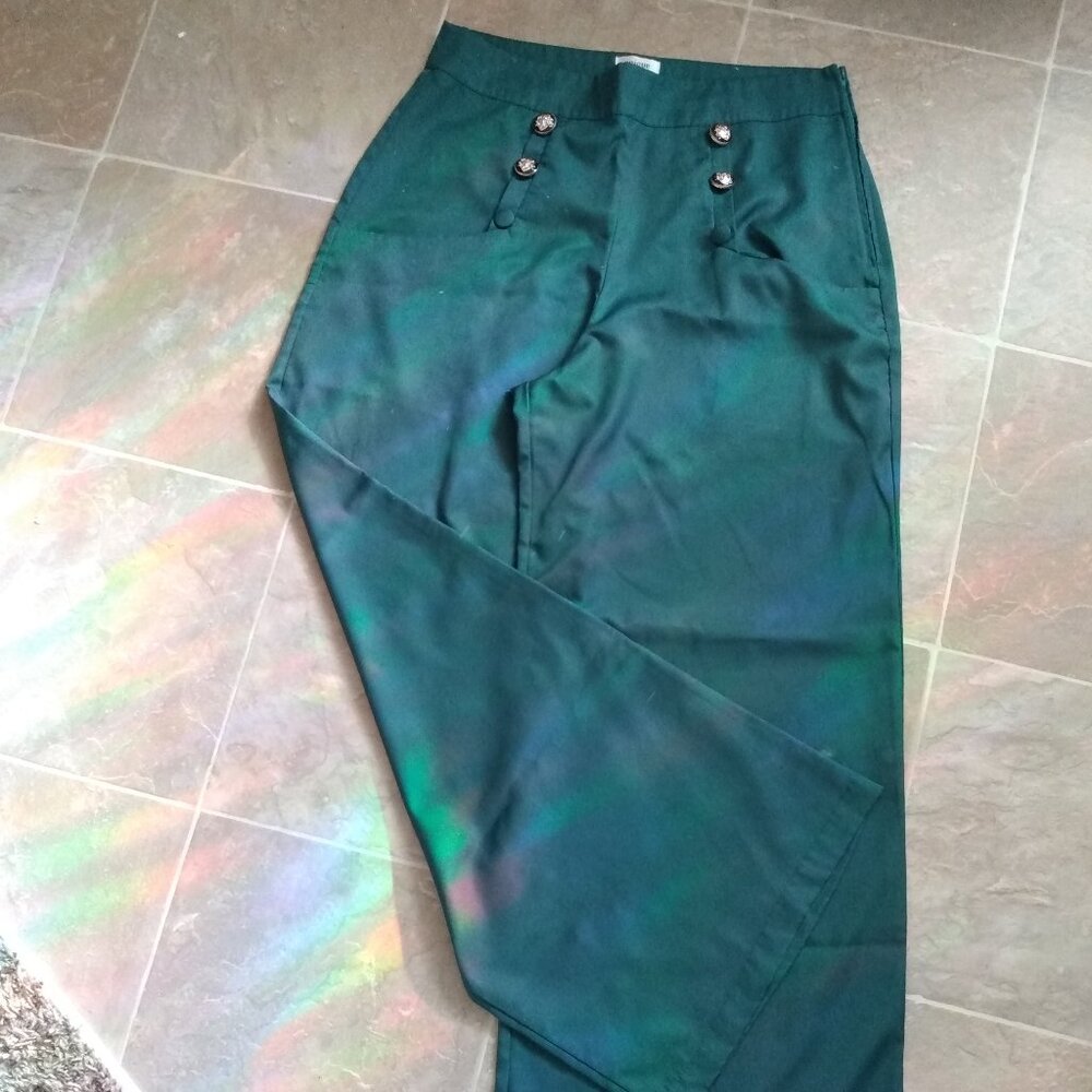 Teal High Waist Sailor Pants – XL/14